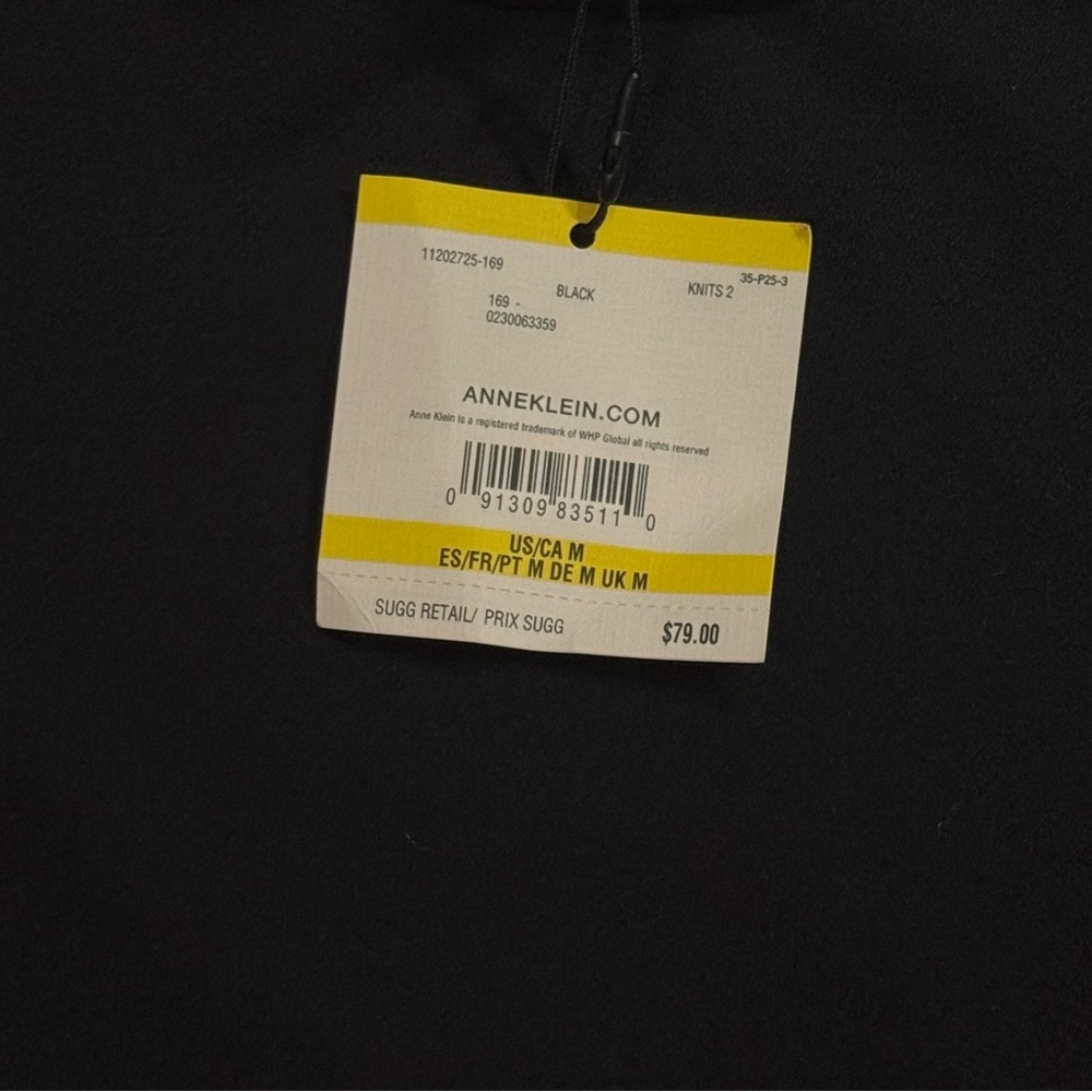 Anne Kline Black top with sheer polka dot sleeves - Picture 6 of 9